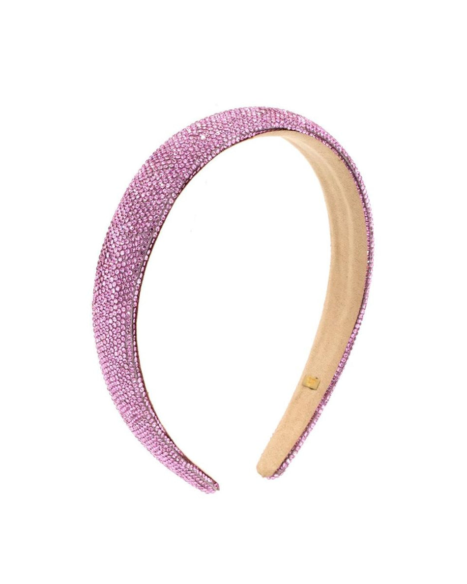 Thin Crystallized Headband - Pink