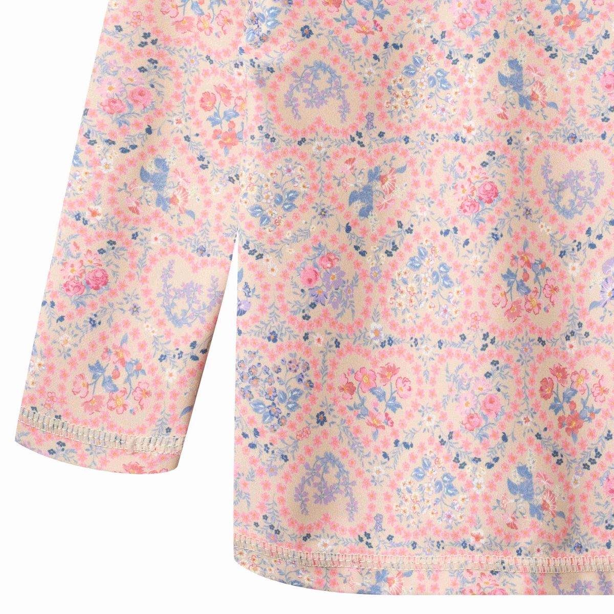 Swim Shirt L/S Dilan Pink Heart Flowers