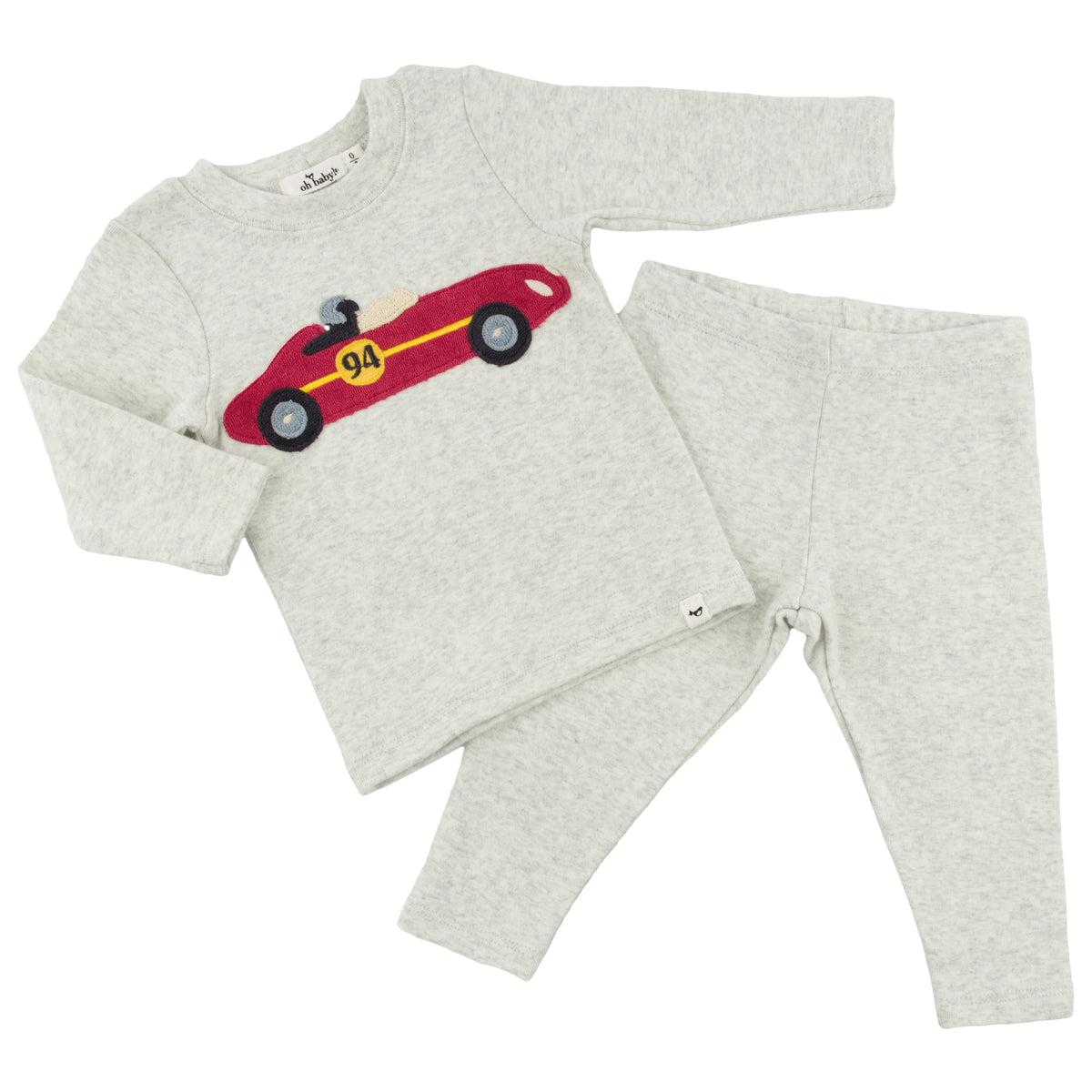 Heather Gray Racecar- Two Piece Set