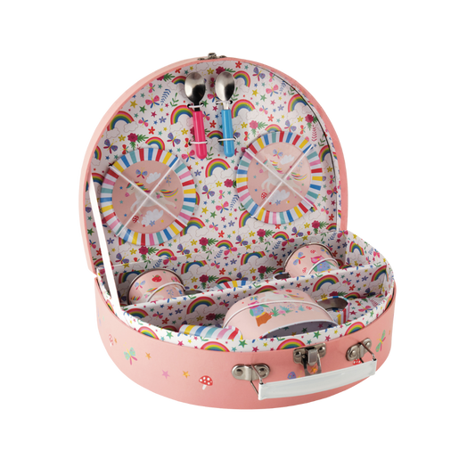Tin Tea Set 10 Piece - Rainbow Fairy