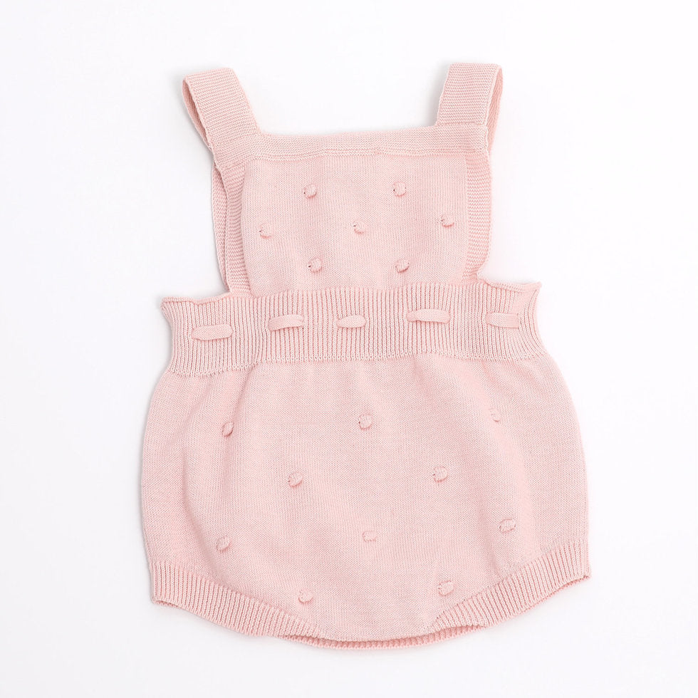 Milan Pastel Bobble Sweater Knit Baby Romper Organic Cotton