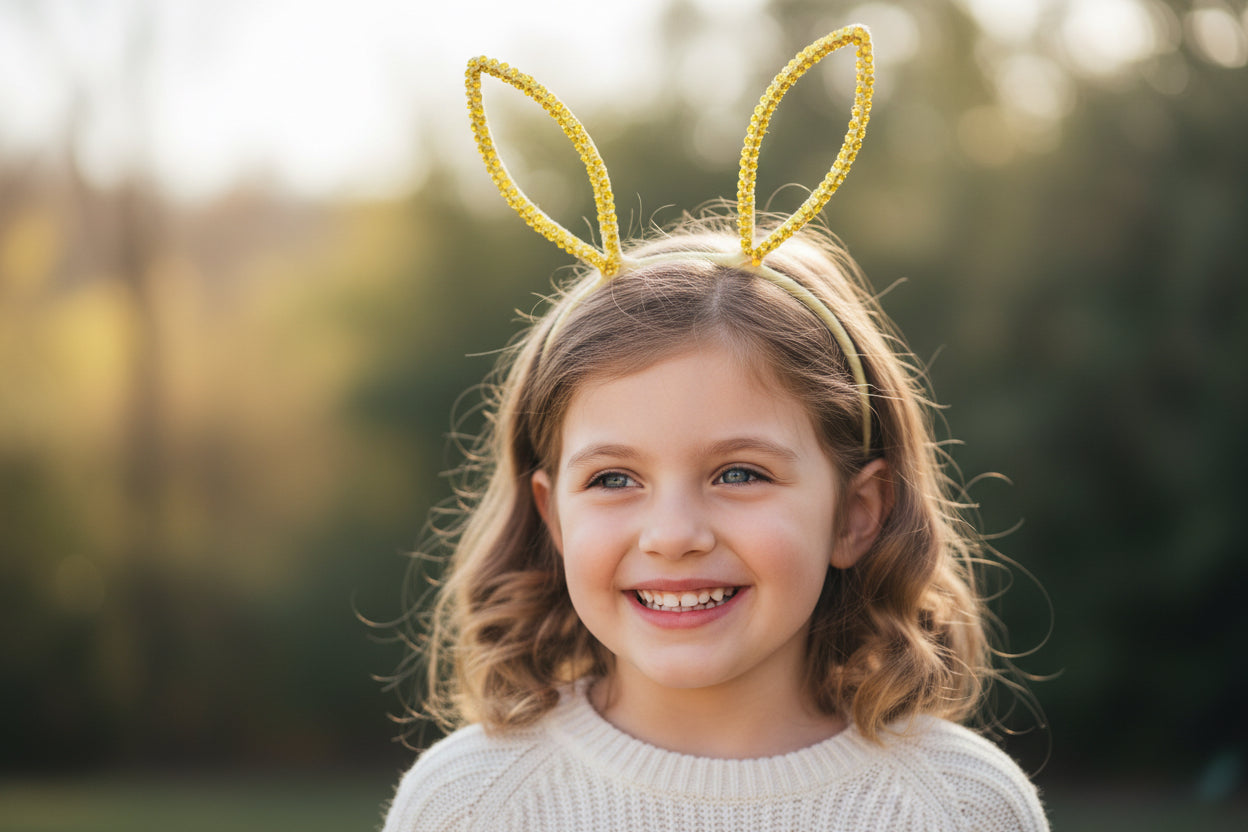 Yellow Bunny Ear Crystallized Headband