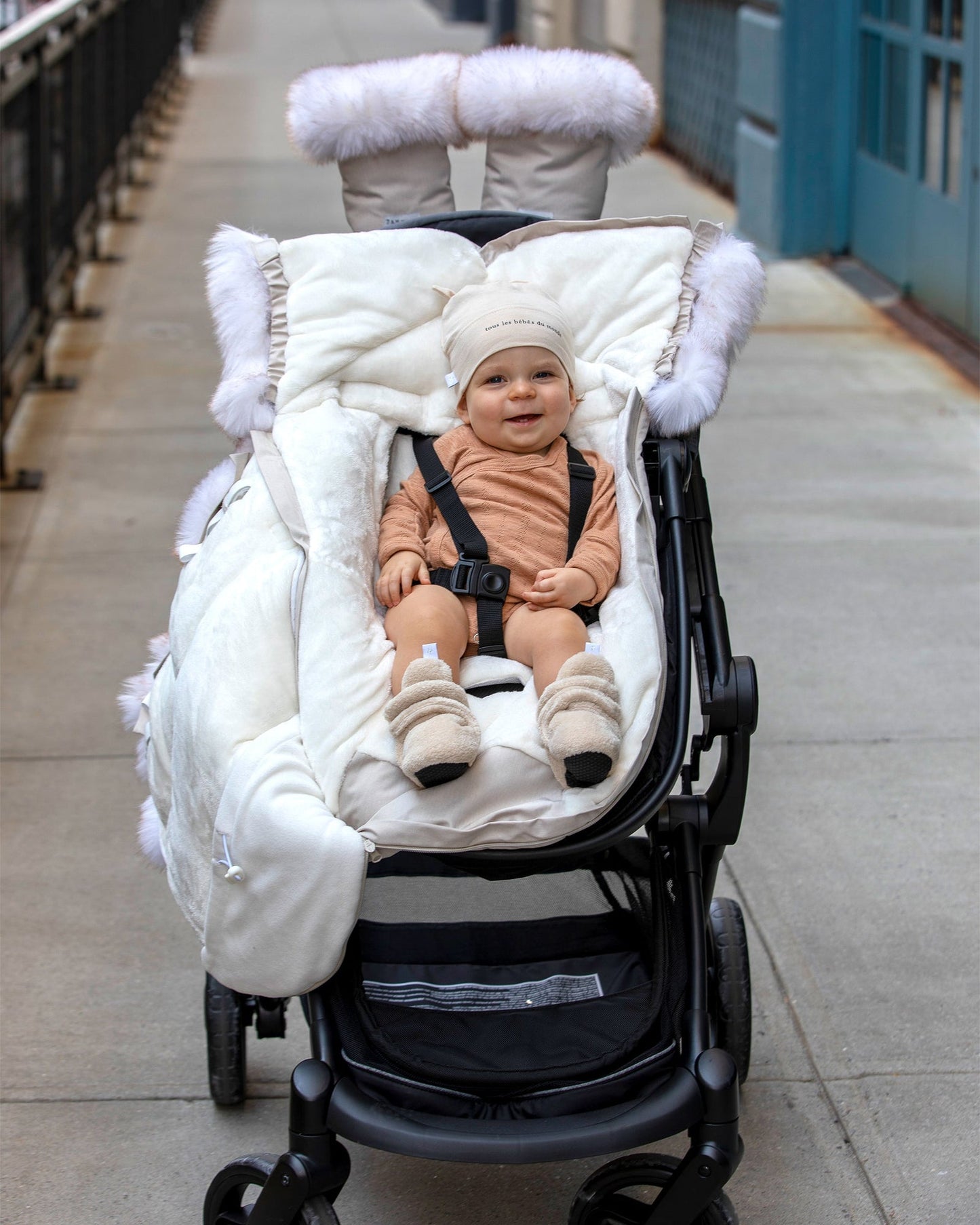 Plush Baby Bootie Slippers - Sand