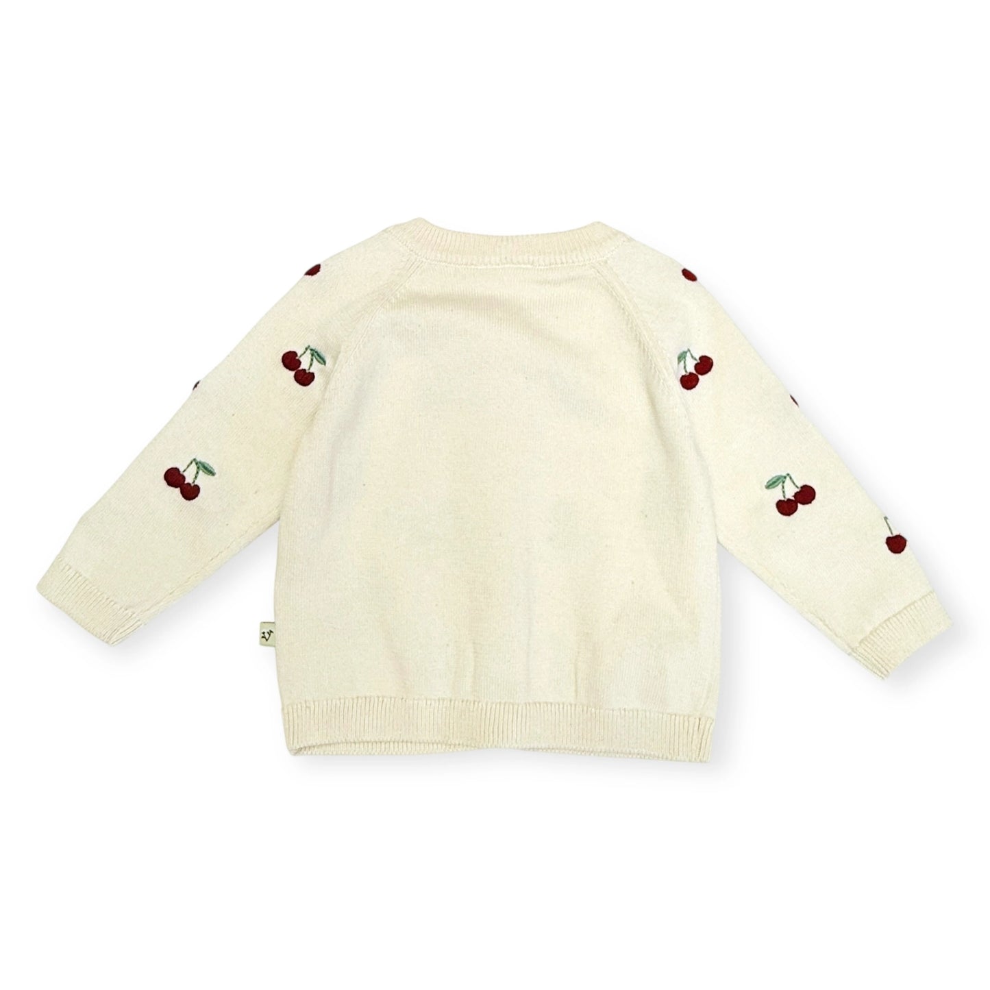 Cherry Embroidered Sweater Knit Baby Cardigan