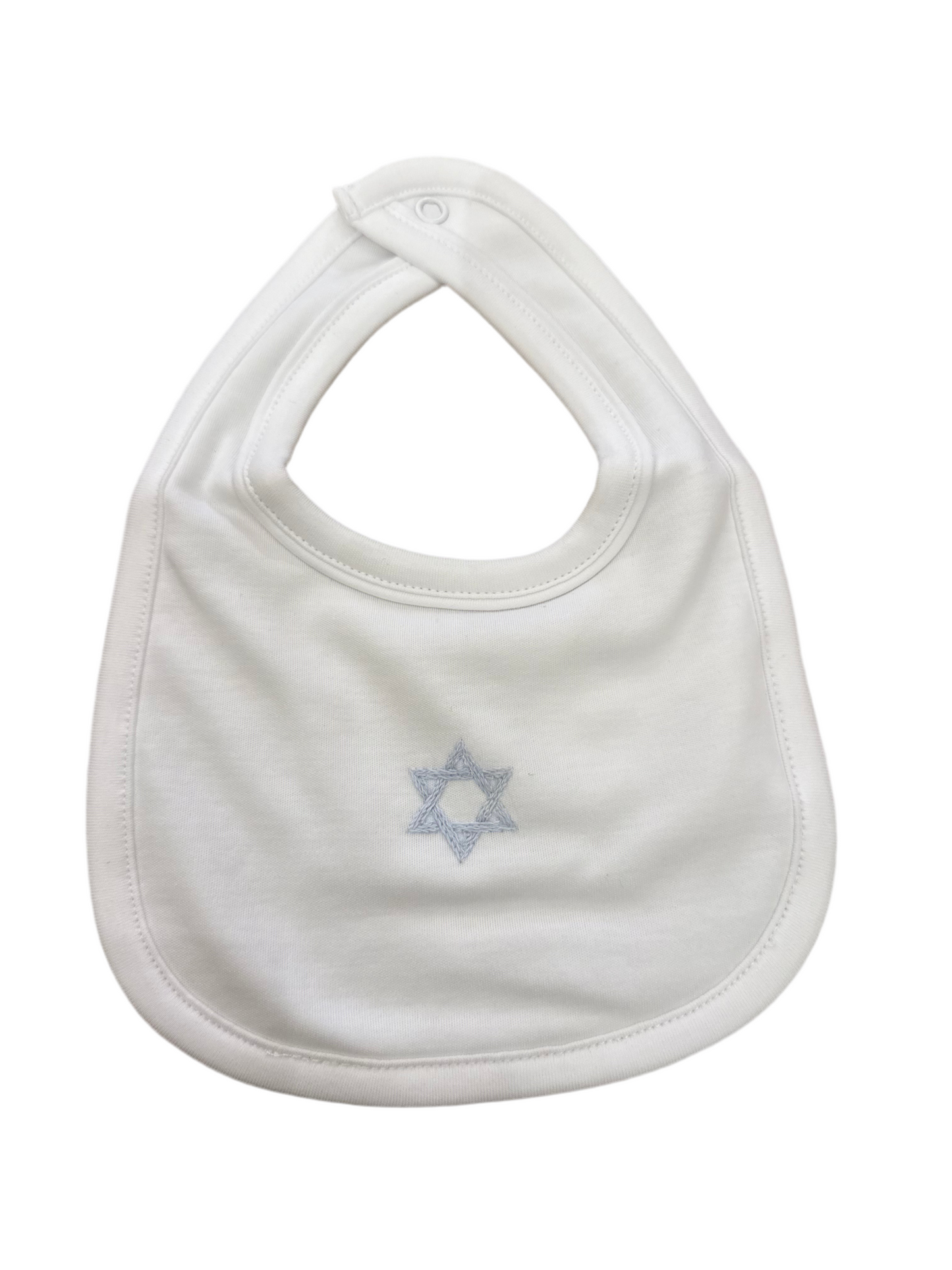 Star of David - Blue - Bib w/Piping Trim - One Size