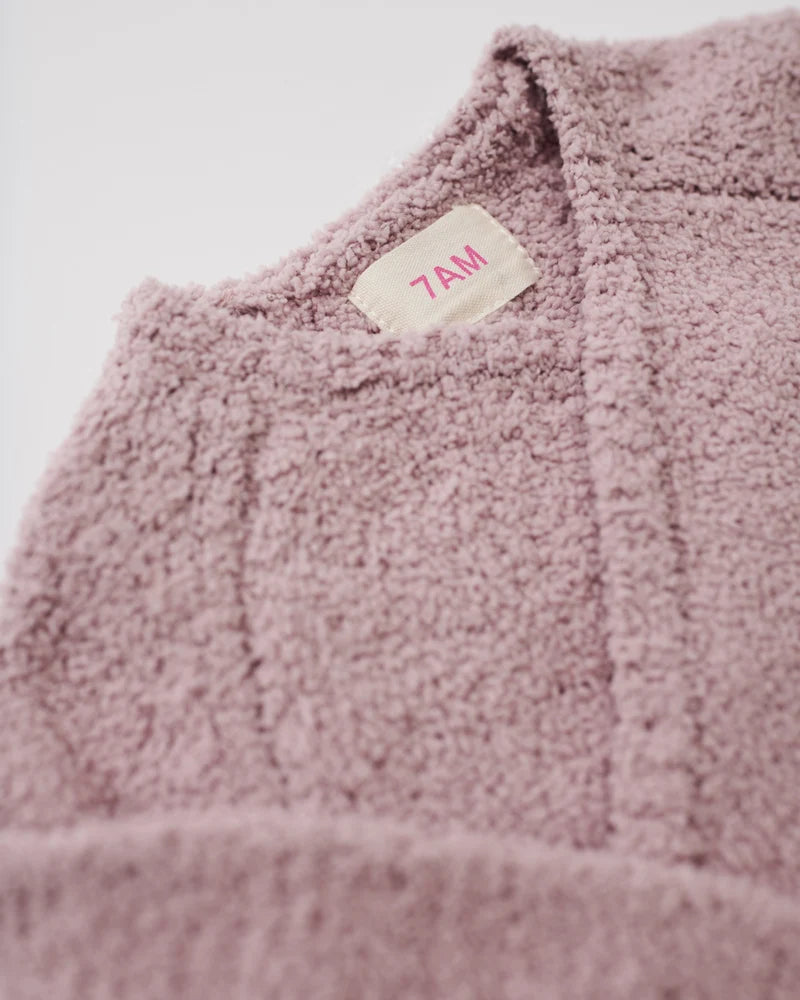 Fuzzy Wrap Top Ash Rose