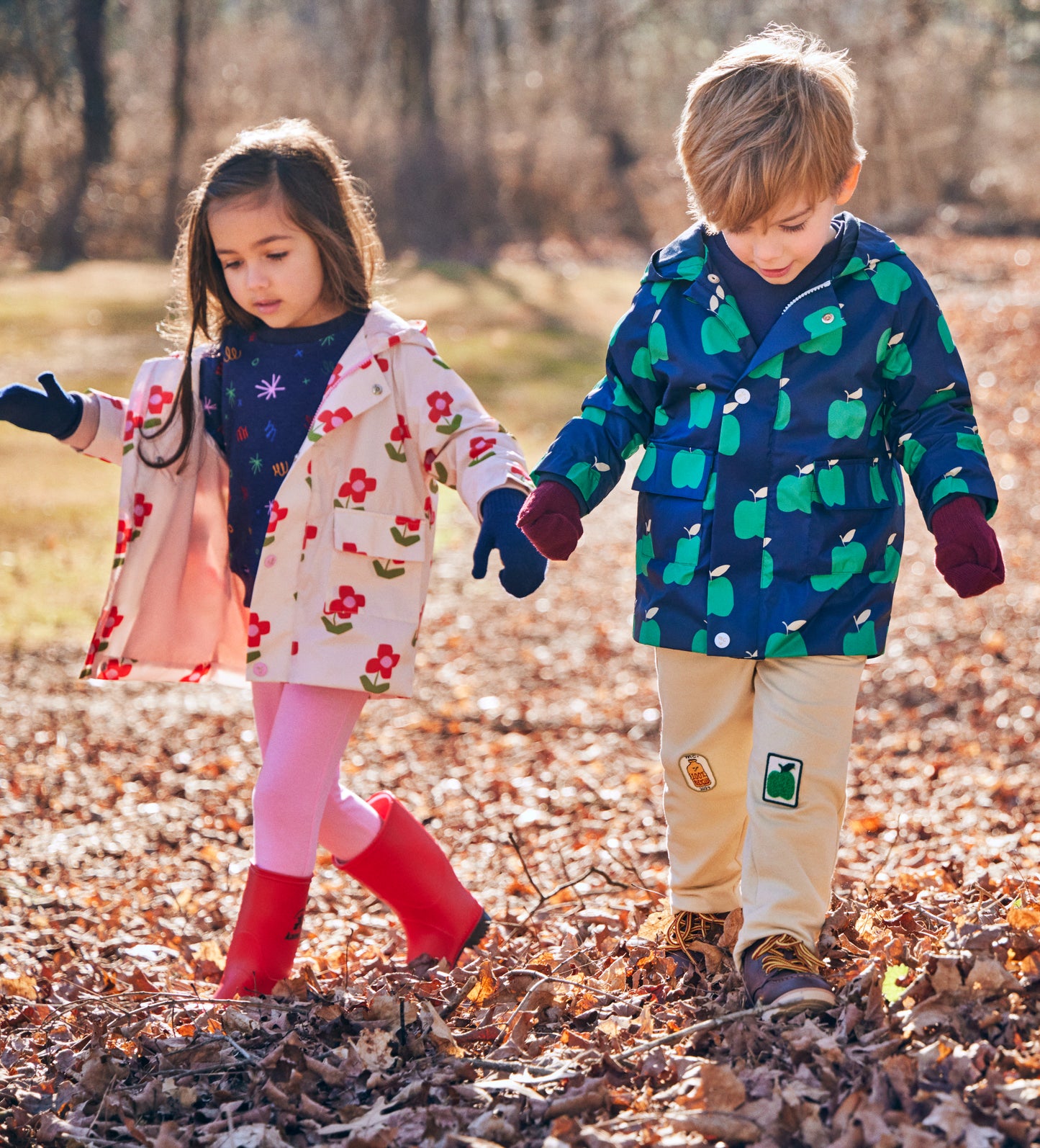 Recycled Fabric Flower Kid Raincoat