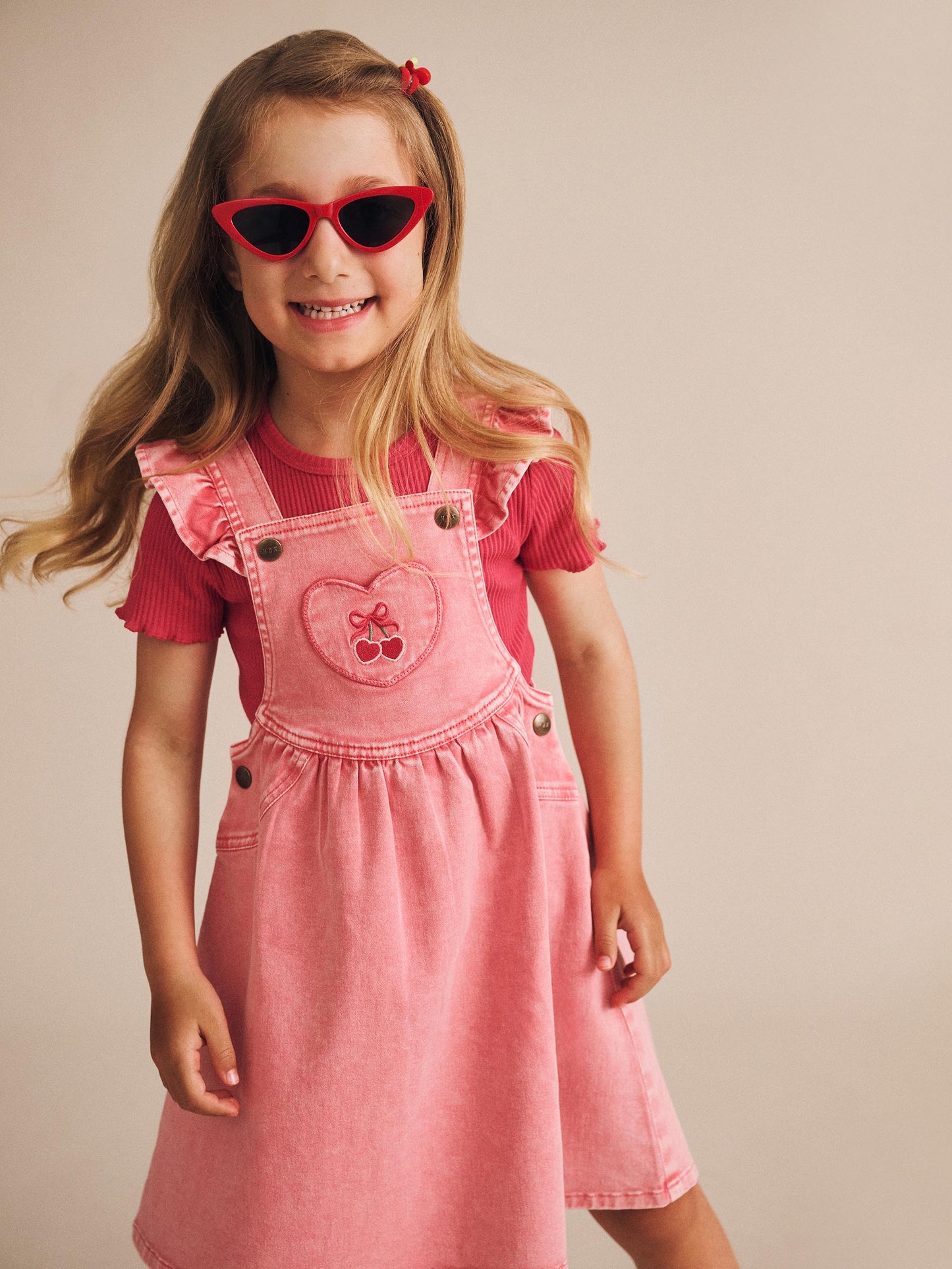 Cherry Heart Vintage Pinafore Dress