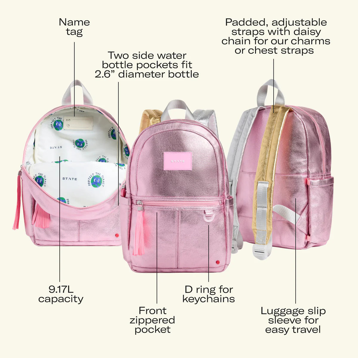 Kane Mini Backpack - Pink/Hot Pink Colorblock