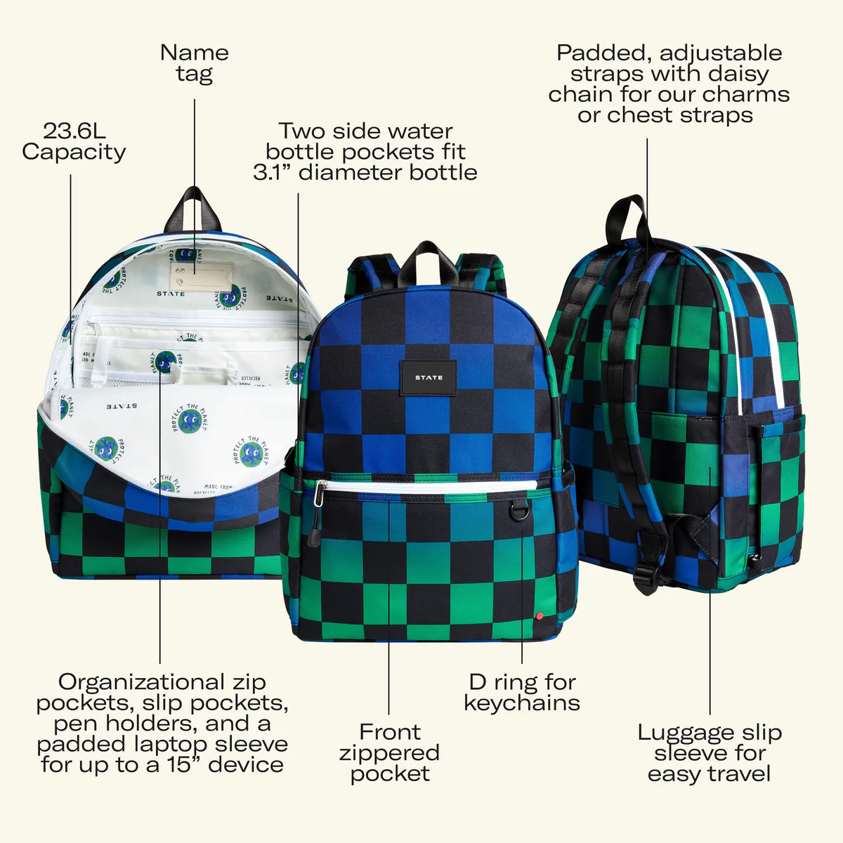 Kane Double Pocket Backpack - Camo Drip