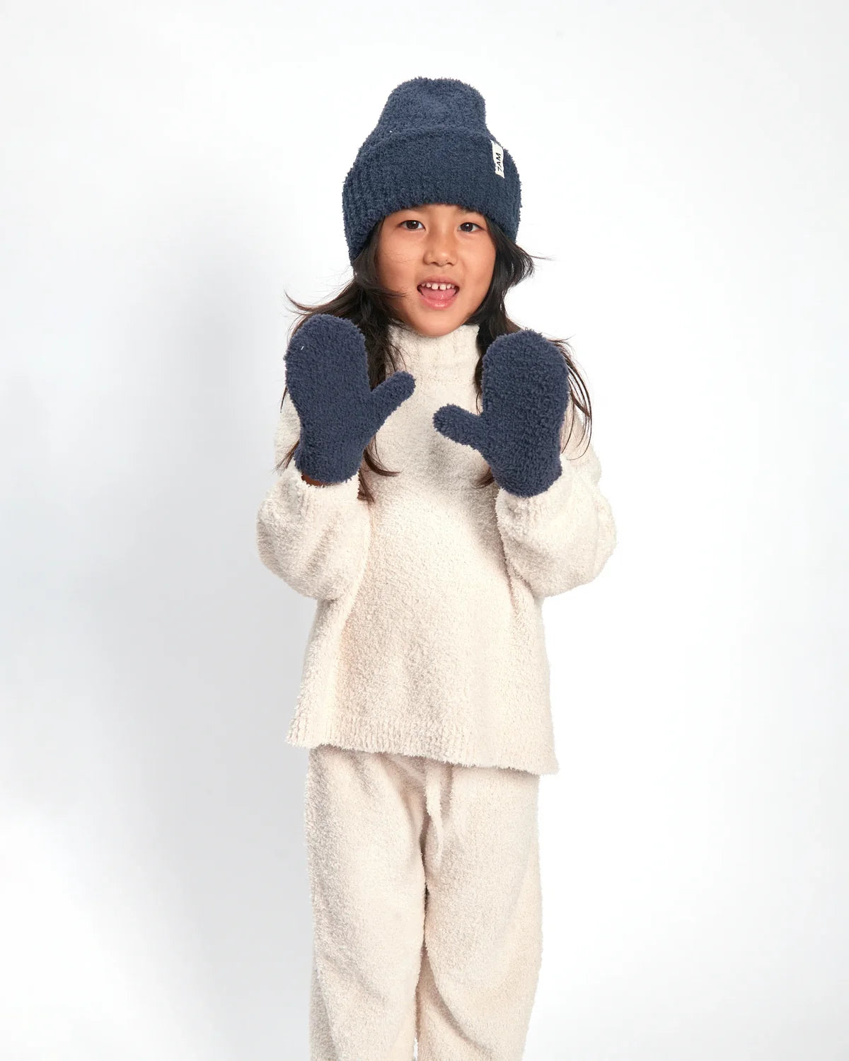 Fuzzy Mittens Navy