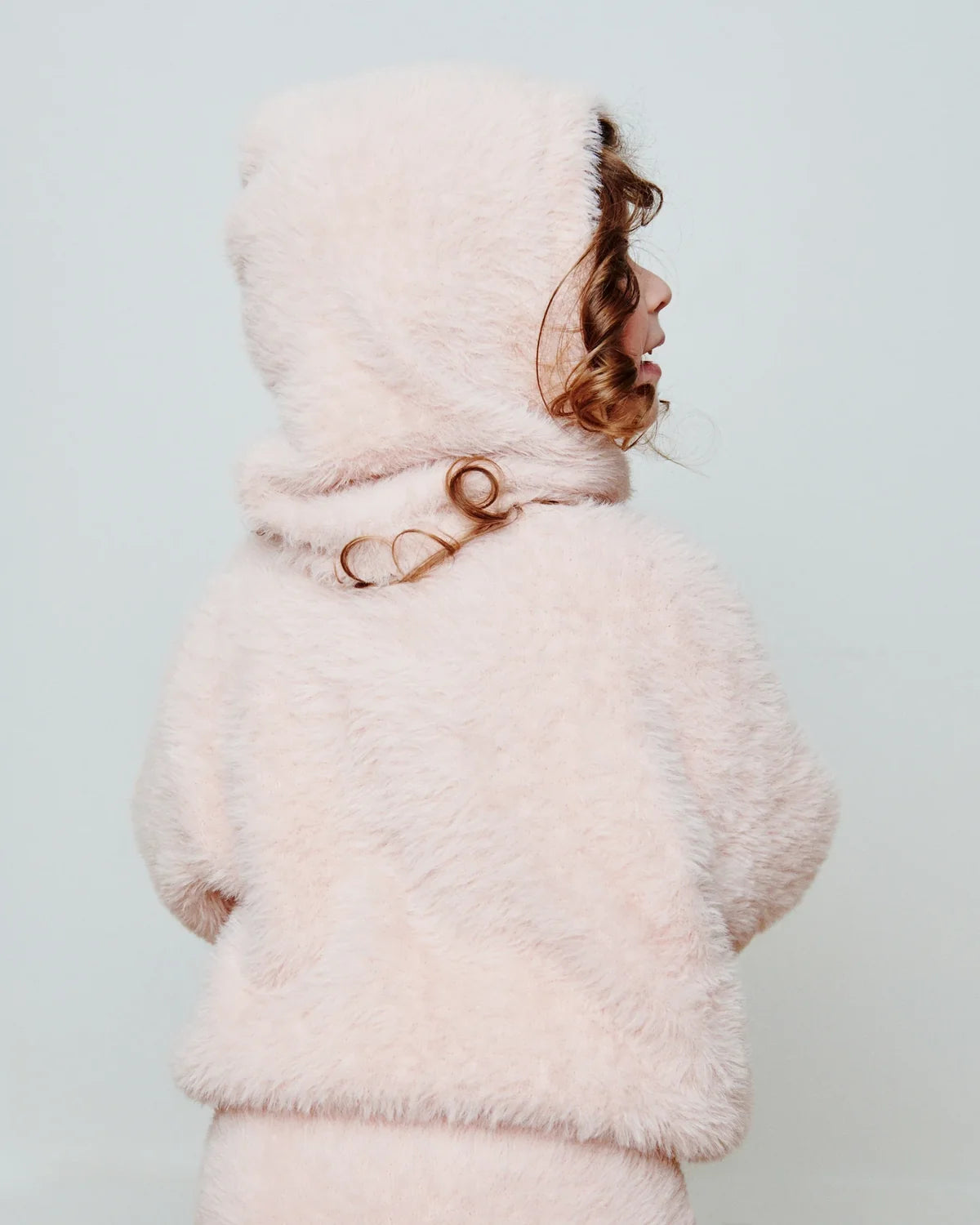 Furry Boxy Sweater Bow Powder Pink