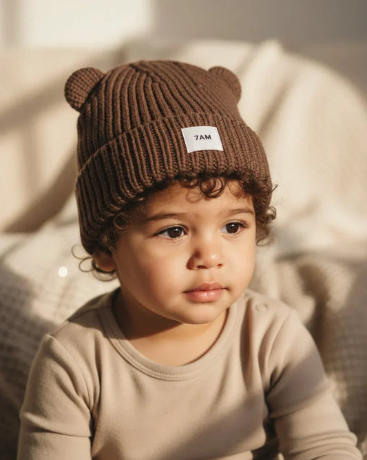 Chunky Bear Beanie Brown