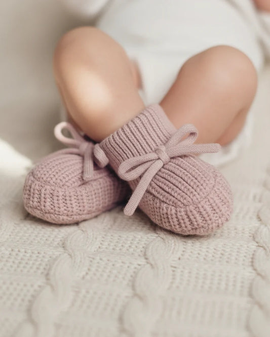 Chunky Bow Bootie Slippers Ash Rose