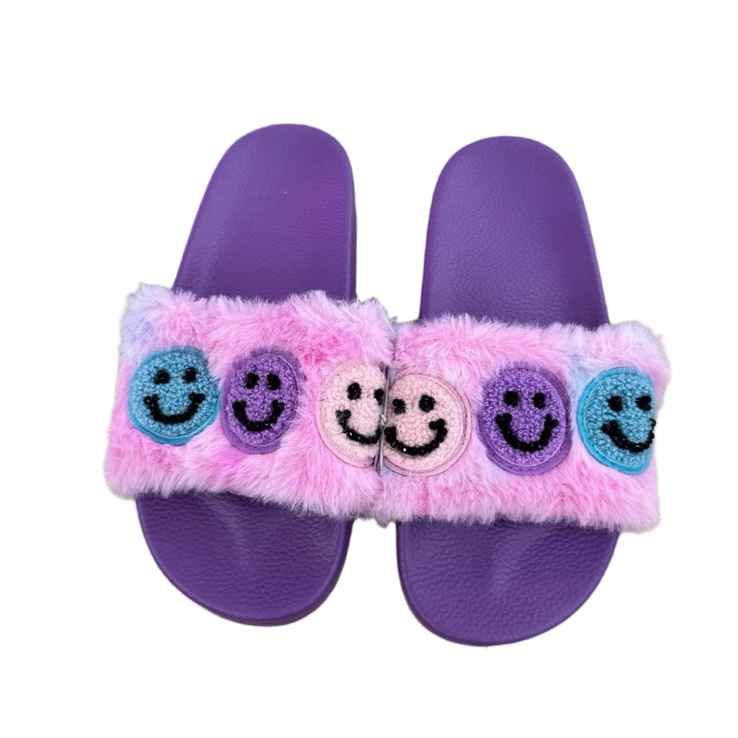 Smiles Plush Slides- Lavender
