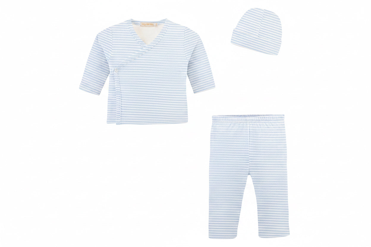 Light Blue Stripes Take Me Home w/Hat Set