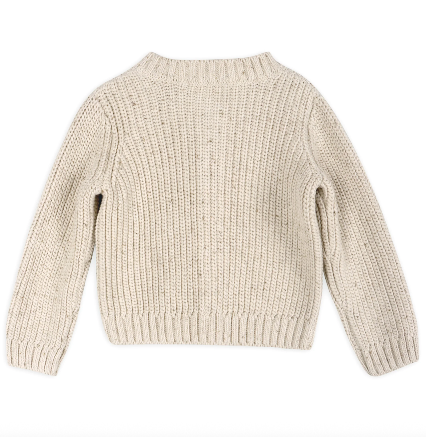 Classic Chunky Knit Button Sweater Cardigan - Speckled Linen