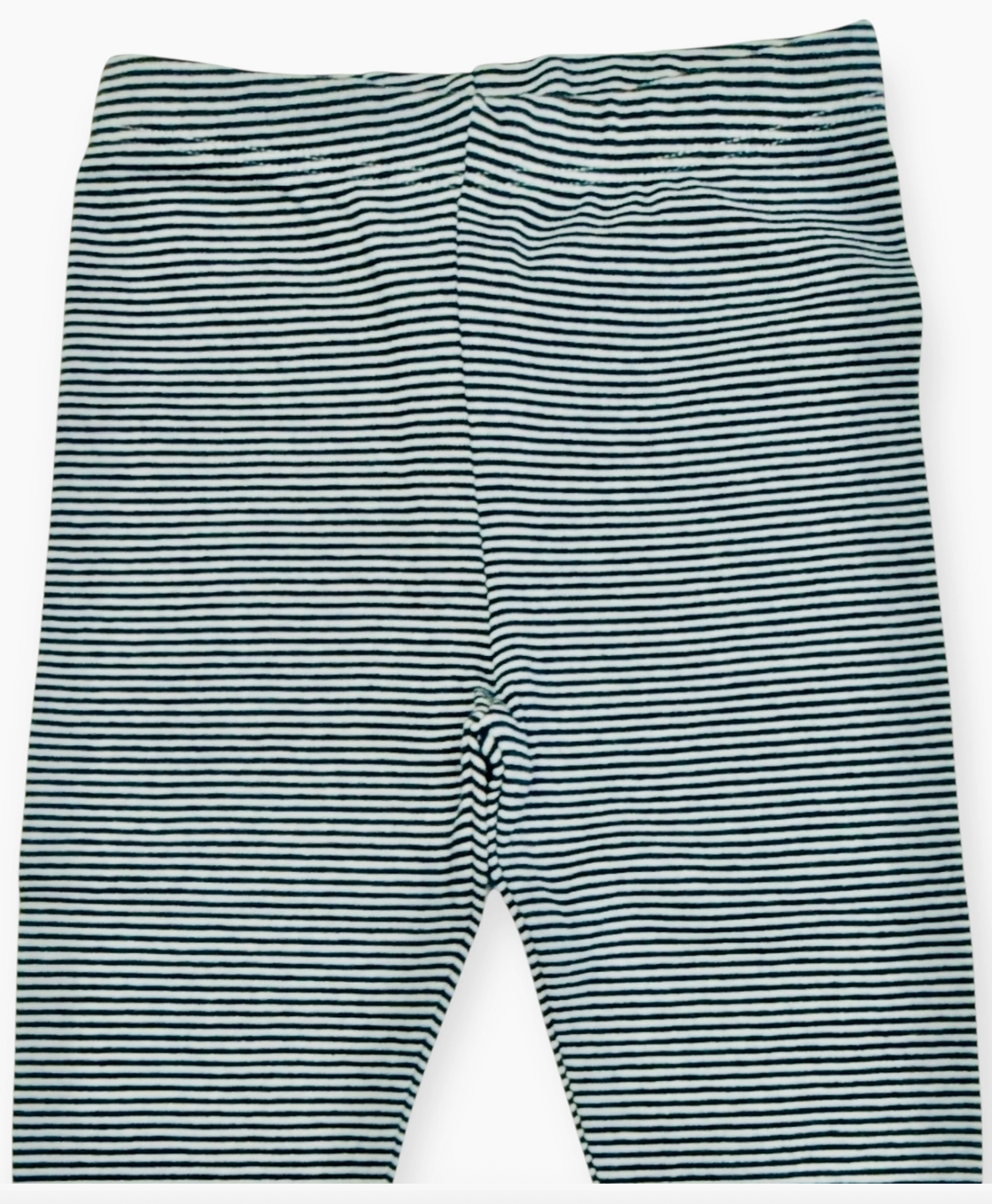 Rib Knit Strip Baby Legging Pants - Navy Blue Stripe