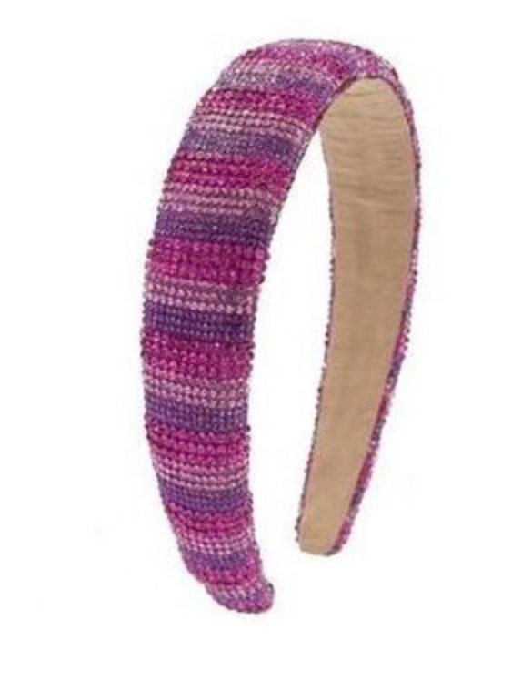 Pink And Purple Striped Fully Crystallized Headband