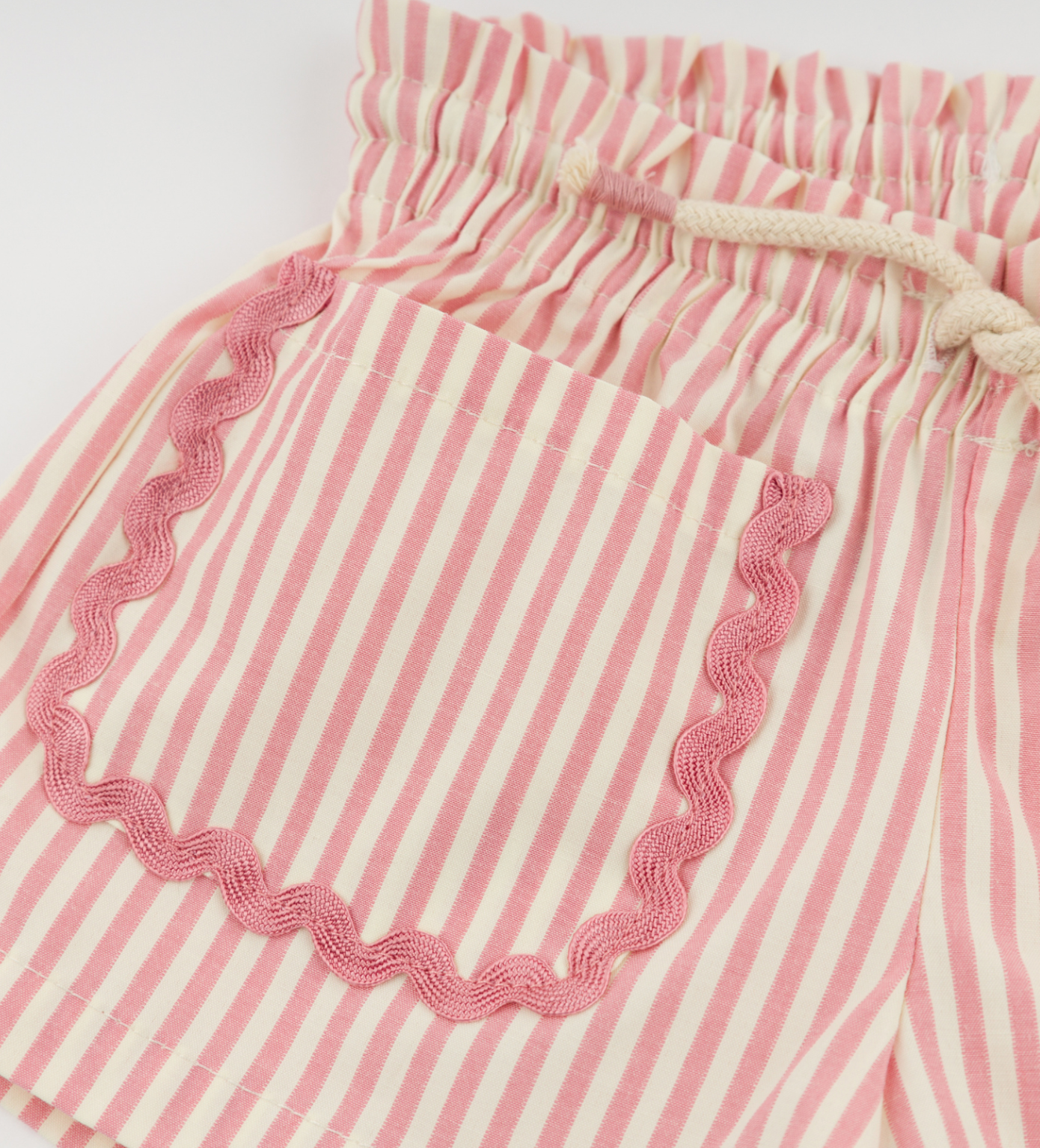 Cabana Ric Rac Libby Pocket Shorts- Faded Pink