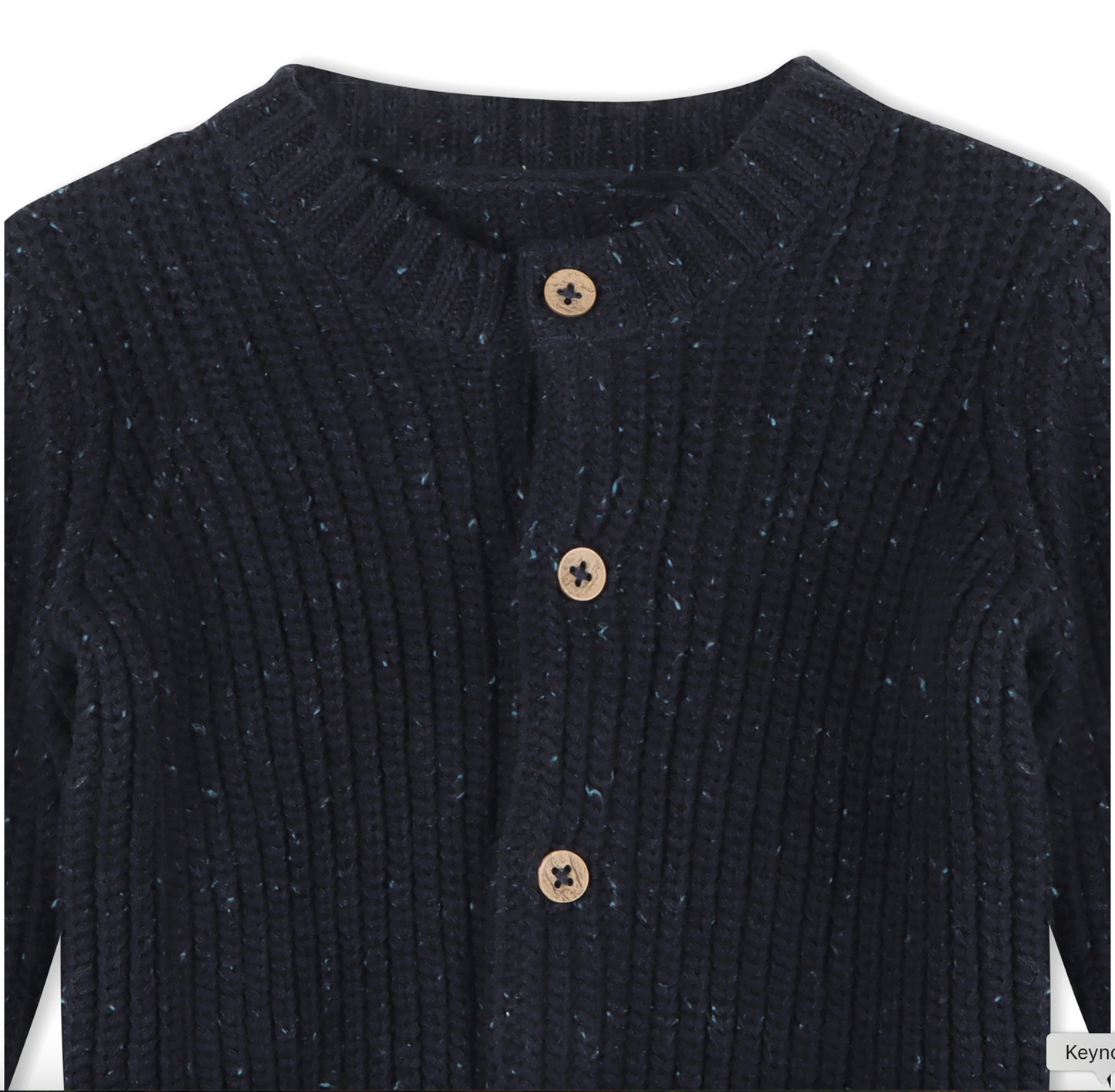 Classic Chunky Knit Button Sweater Cardigan - Speckled Navy