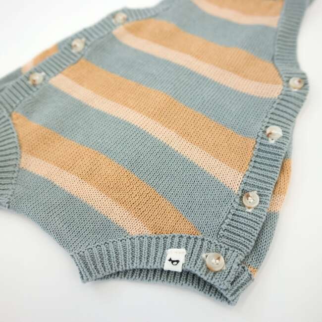 Blue Stripe Country Club Knitted Bubble Romper