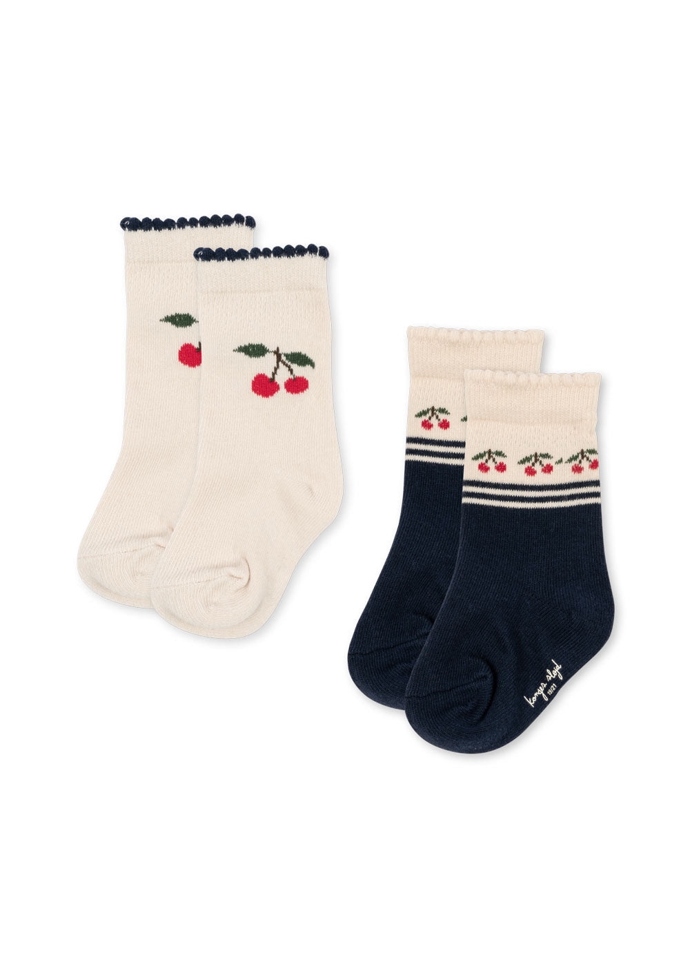 2 Pack Jaquard Socks-Cherry