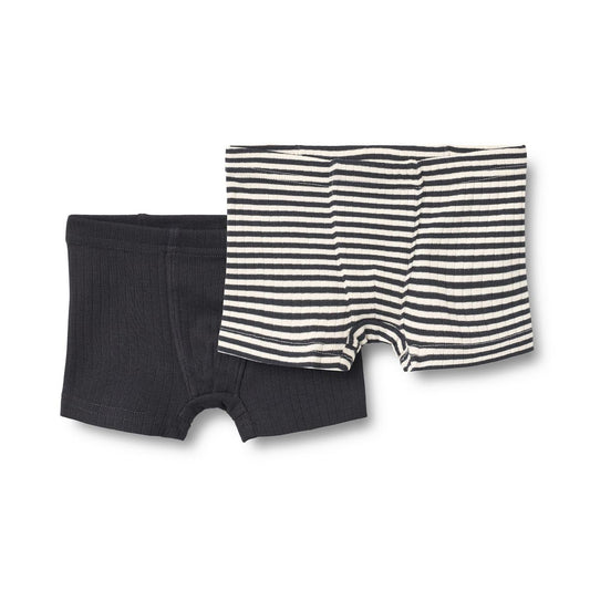 2 Boxer Shorts Louis Navy Rib Stripe