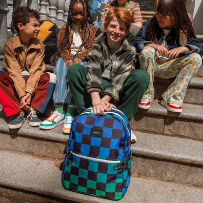 Kane Backpack-Blue Checkerboard