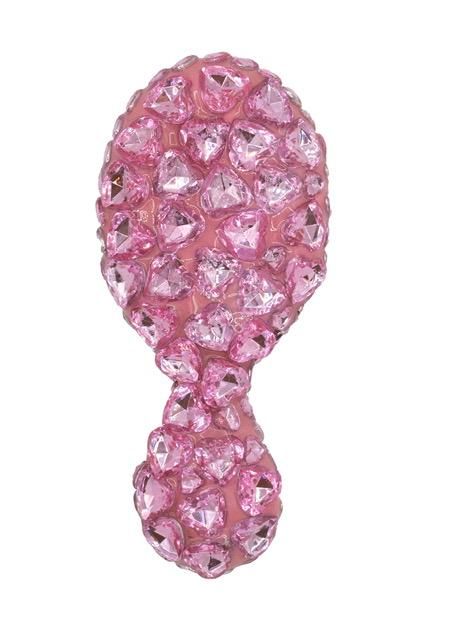Pink Heart Jewel Hair Brush