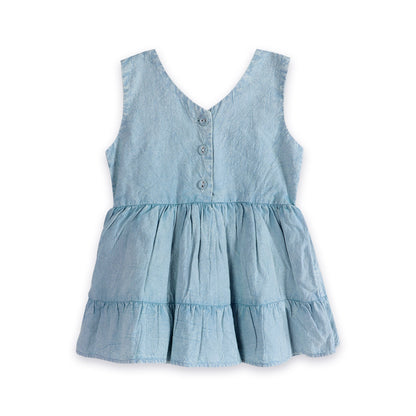 River Soft Denim Washed Baby Dress And Bloomer