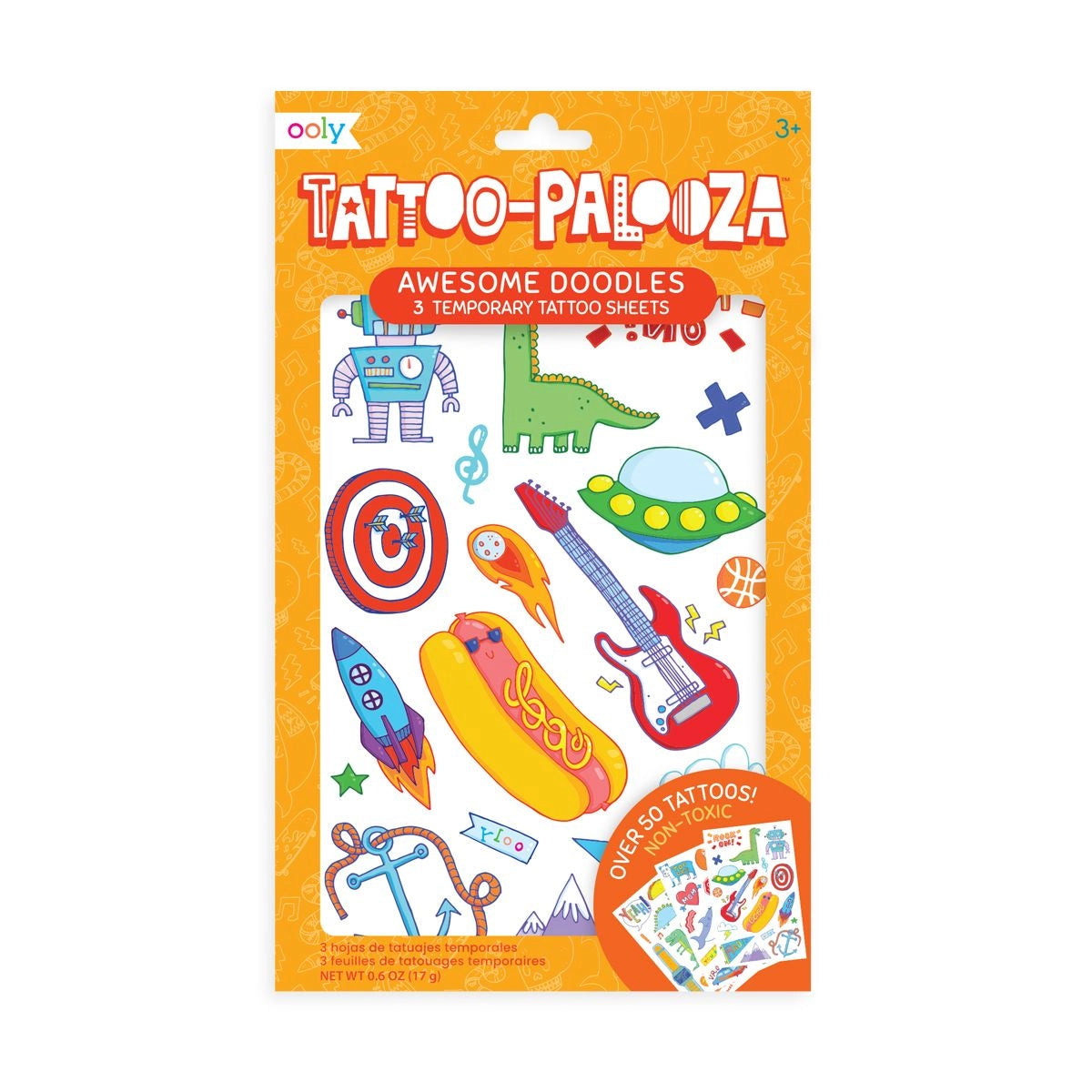 Tattoo Palooza Temporary Tattoo: Awesome Doodles