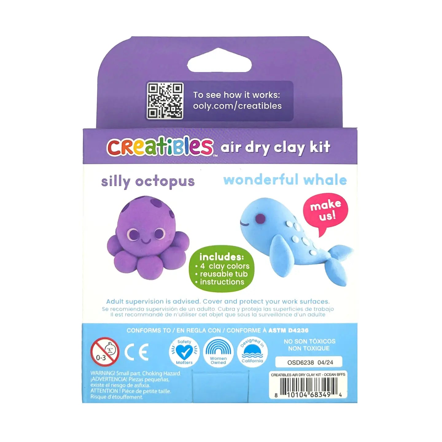 Creatibles D.I.Y. Air-Dry Clay Kit: Ocean Bffs (Set of 4)