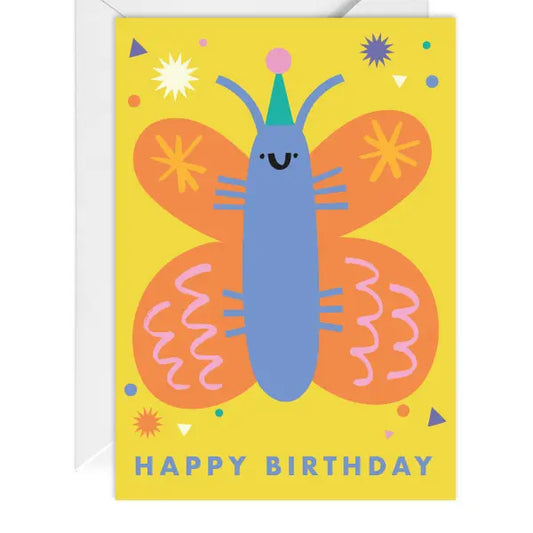 Birthday Fun, Butterfly, Animal, Kids Birthday Greeting Card
