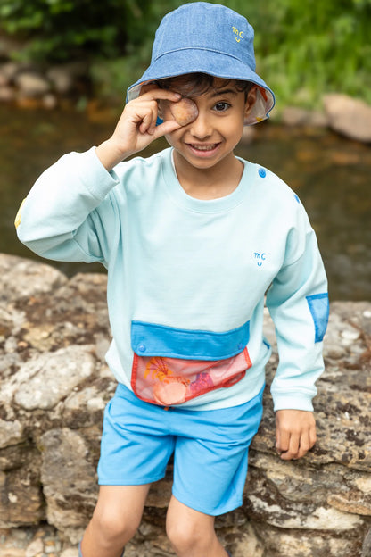 Recycled Cotton Pockets Kid Sweatshirt