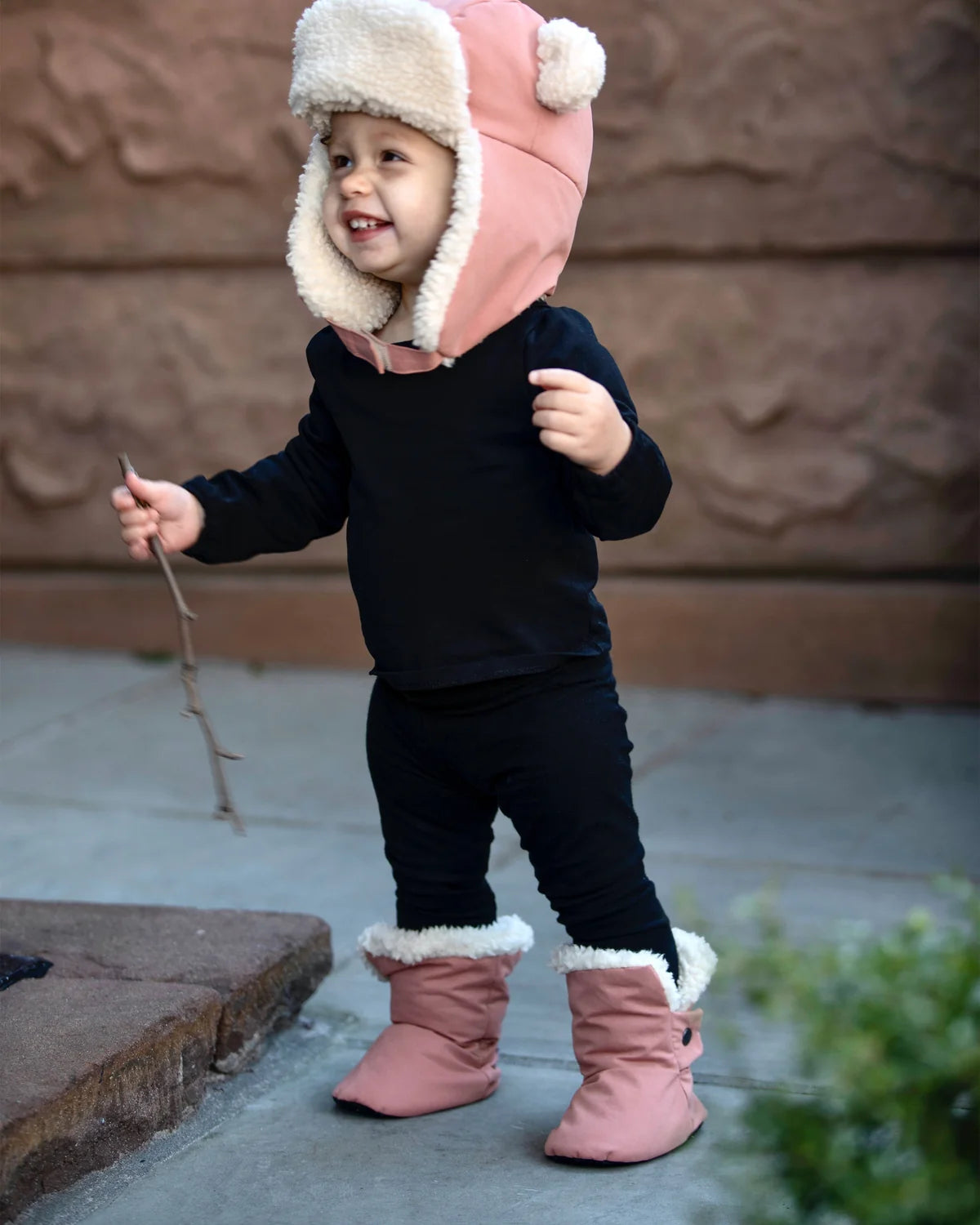 Benji Sherpa Baby Booties Mirage