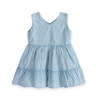 River Soft Denim Washed Baby Dress And Bloomer