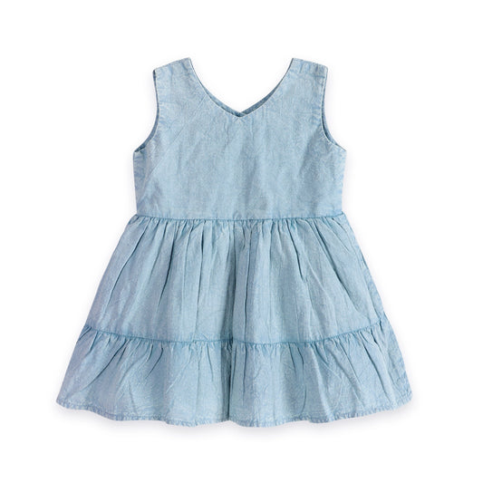 River Soft Denim Washed Baby Dress And Bloomer