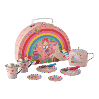 Tin Tea Set 10 Piece - Rainbow Fairy