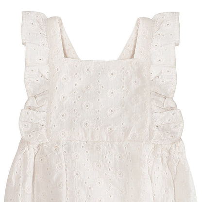 Alaina Schiffli Baby Romper And Headband