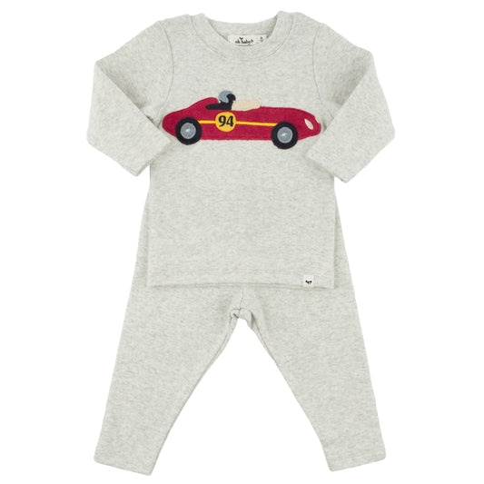 Heather Gray Racecar- Two Piece Set