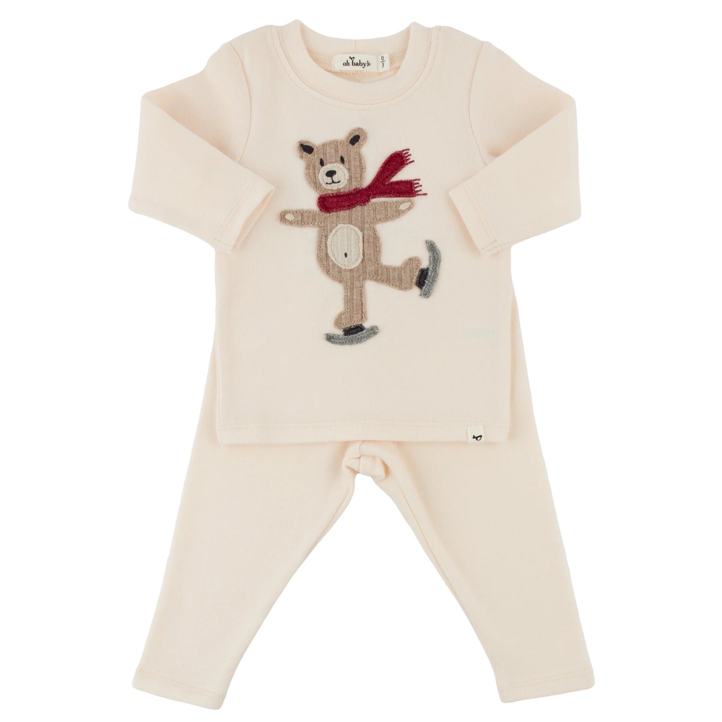 Iceskating Bear Baby Rib - Two Piece Set