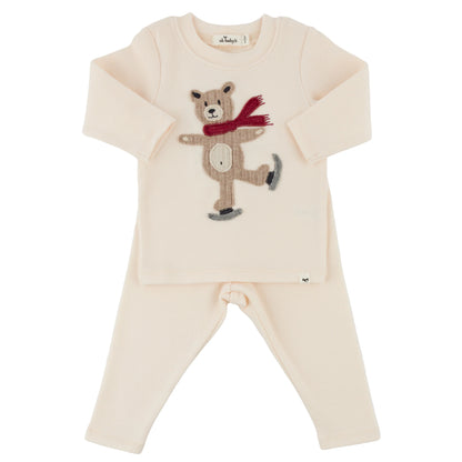 Iceskating Bear Baby Rib - Two Piece Set