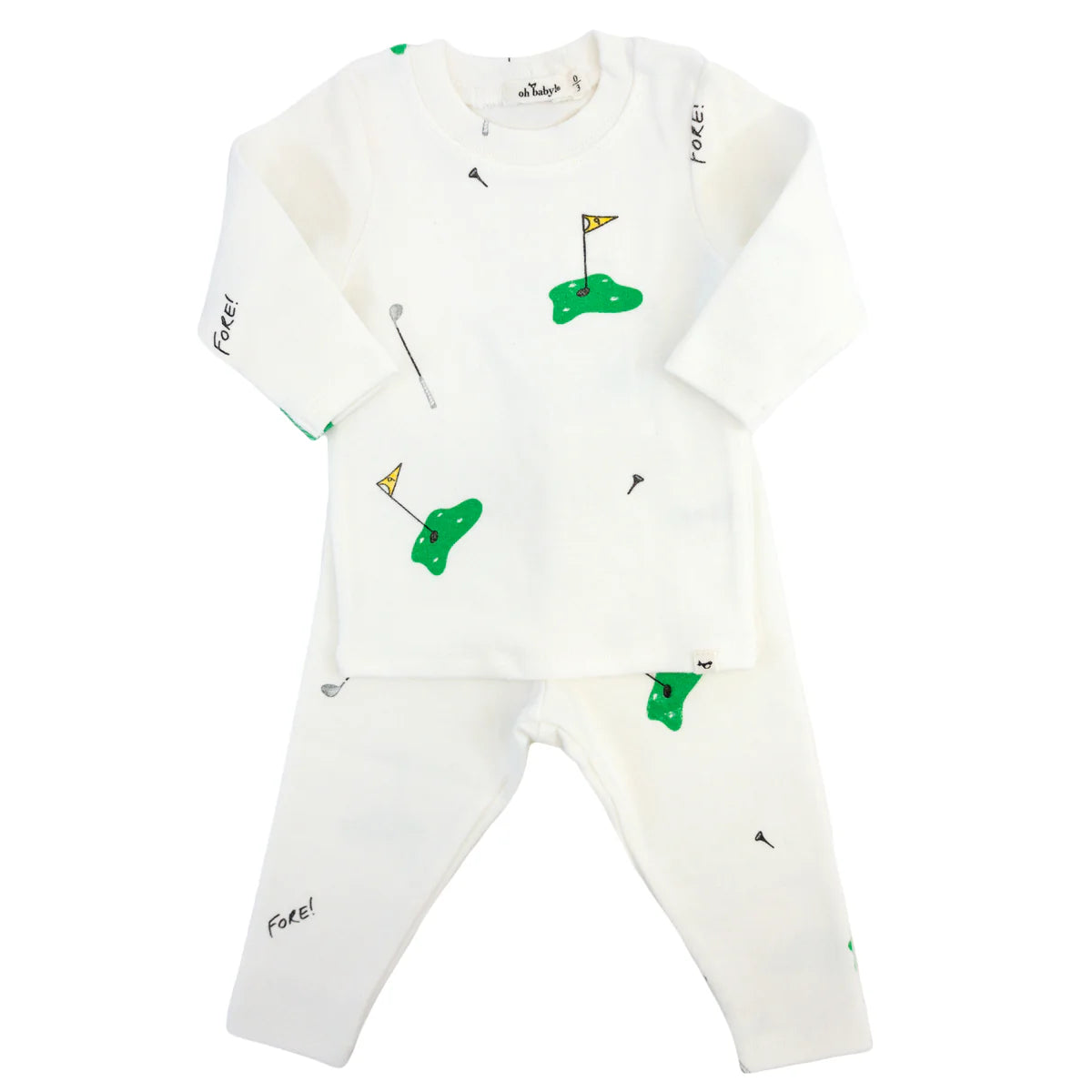 Golf Print Cream 2pc Set