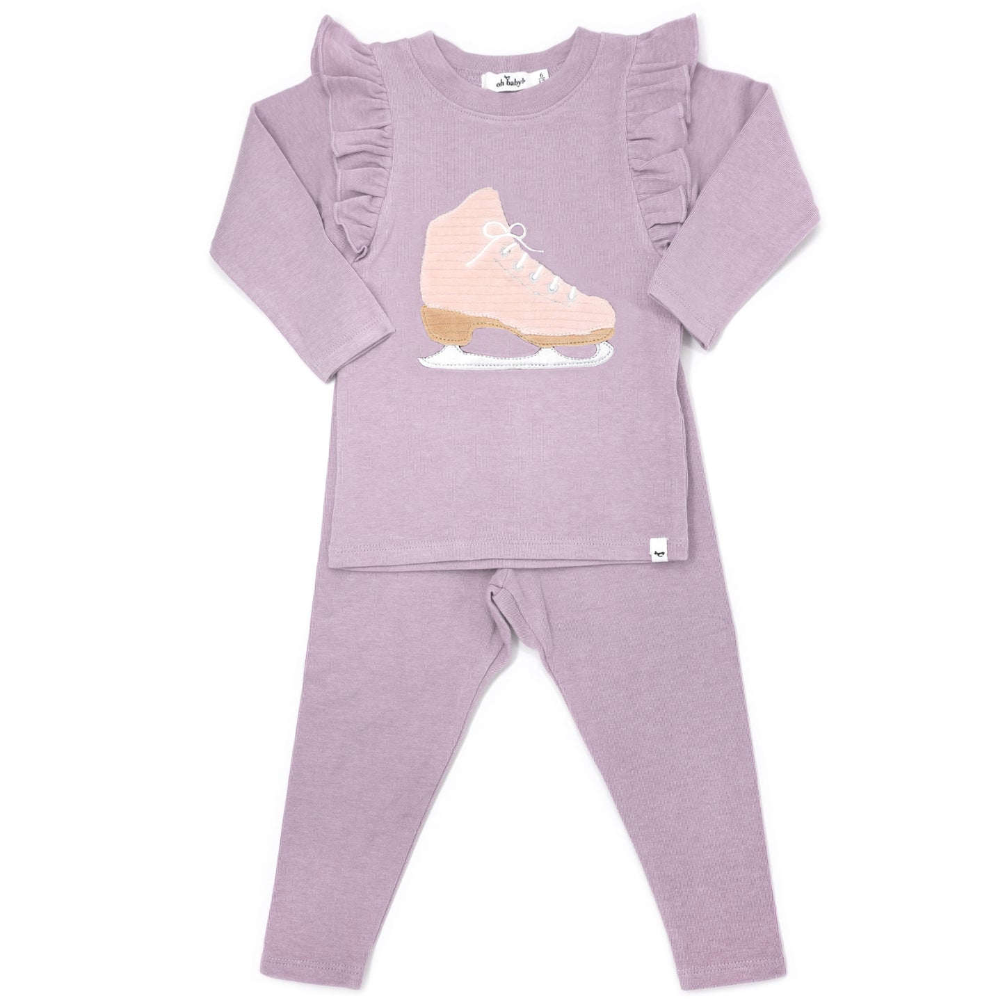 Lavendar Cord Ice Skate Millie Sleeve 2PC Set