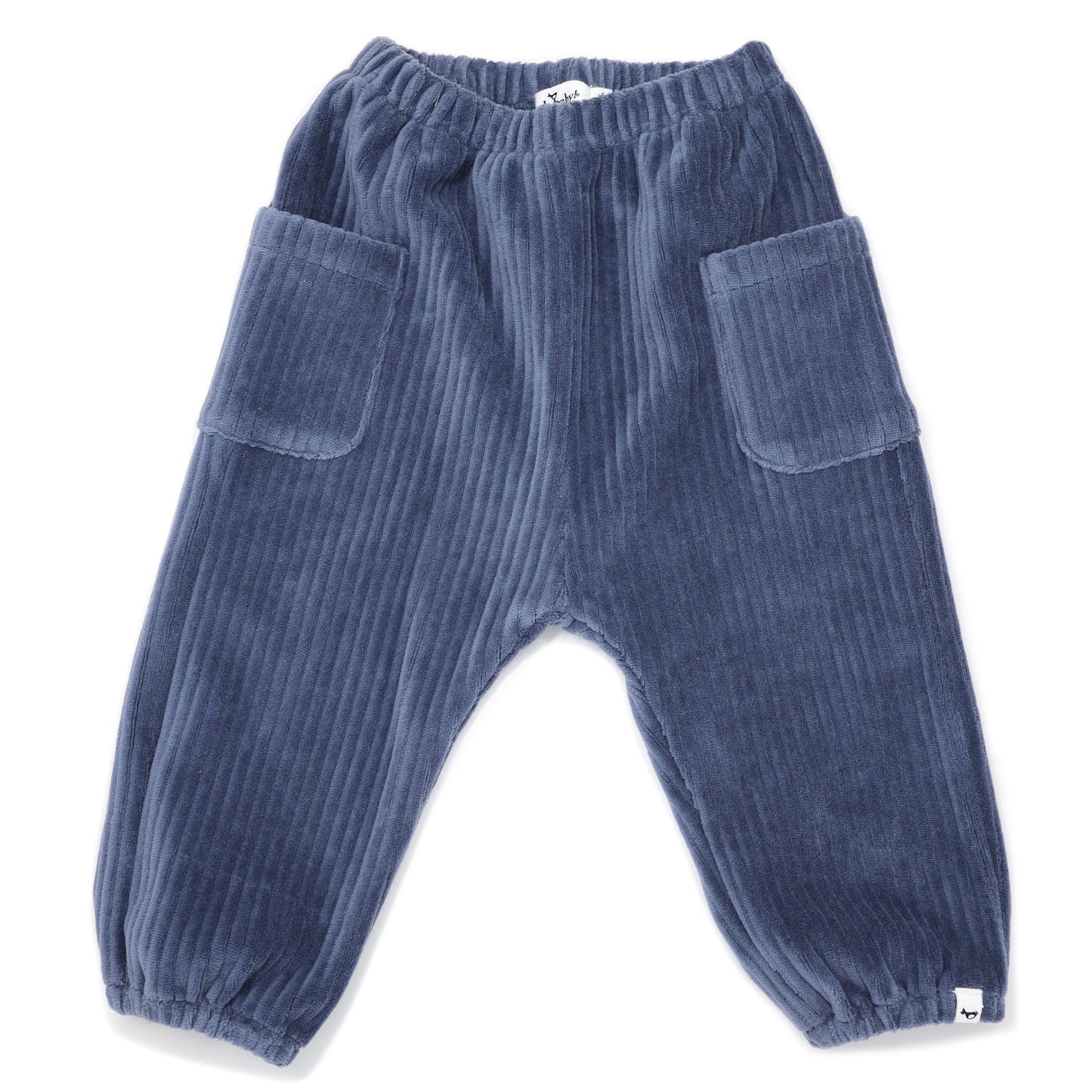 Dusty Blue Side Pocket Cord Pant Gathered Ankle