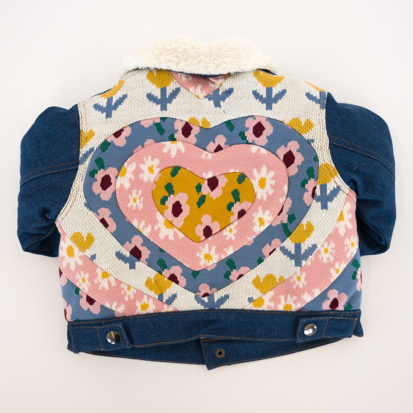 Quilted Heart Denim Jacket w/Cream Snowdrift