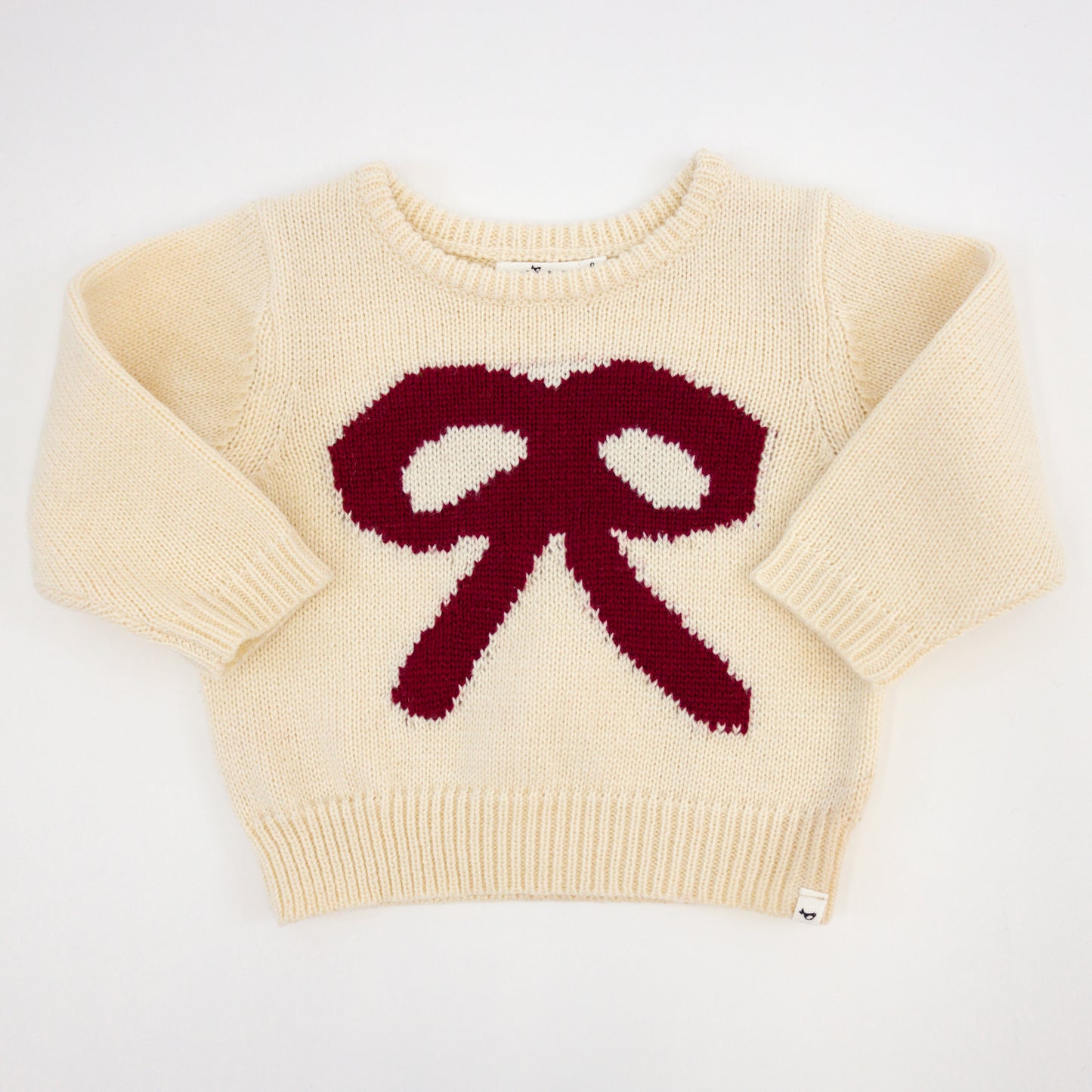 Berry Red Bow Crew Neck Sweater