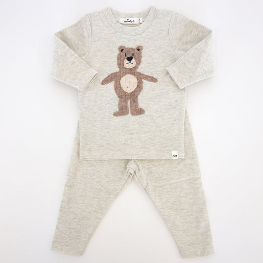 Shaggy Bear Applique 2pc Set