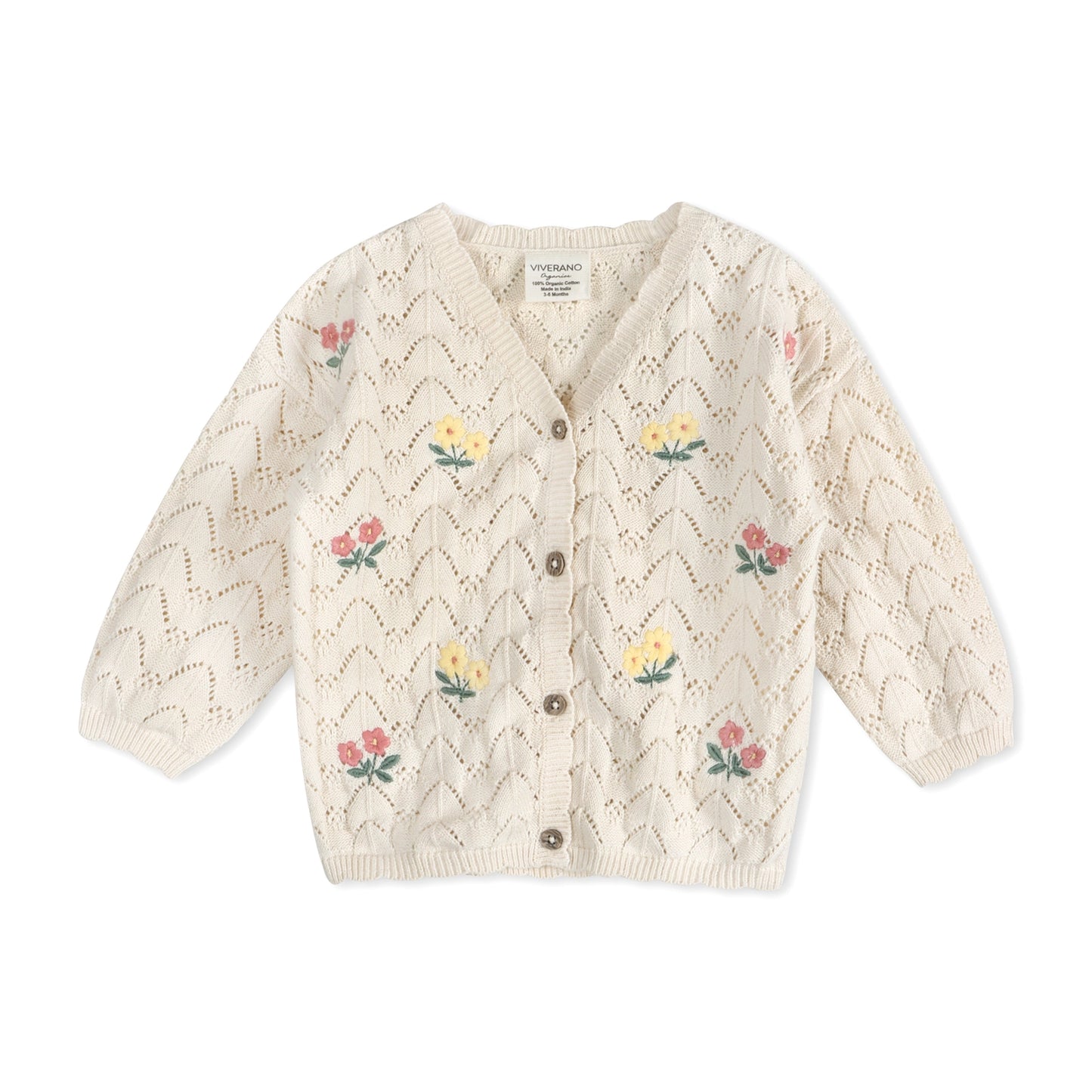 Hazel Floral Textured Baby Knit Cardigan
